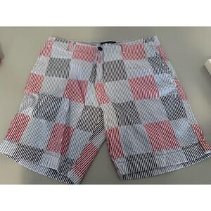 Tommy Hilfiger Men's Size 34 Cotton Square Blocks Flat Front Bermuda Shorts